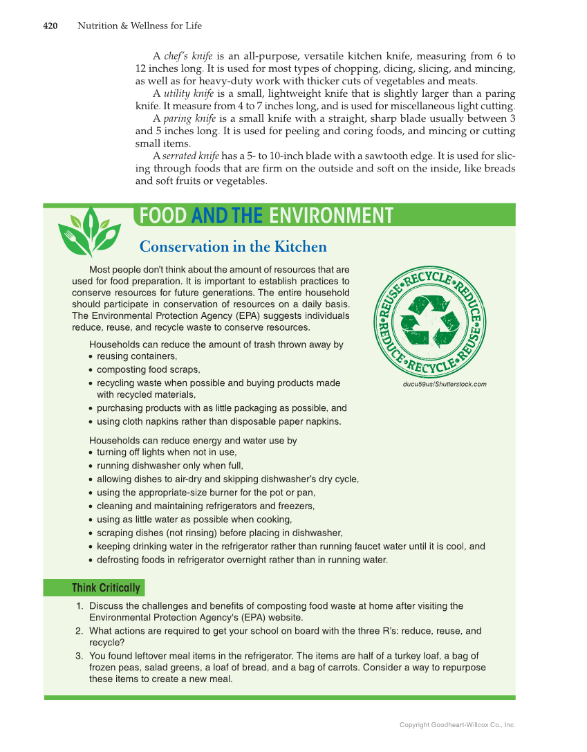Nutrition & Wellness for Life, 5th Edition page 420