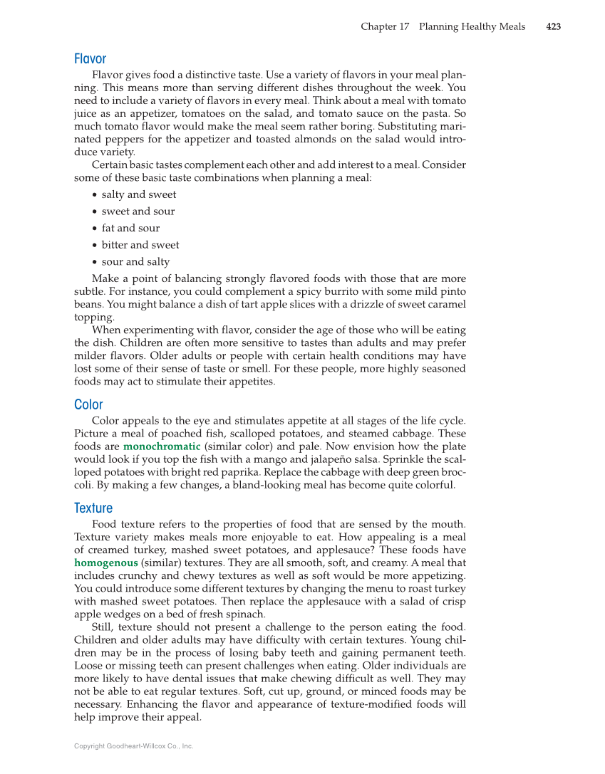 Nutrition & Wellness for Life, 5th Edition page 423