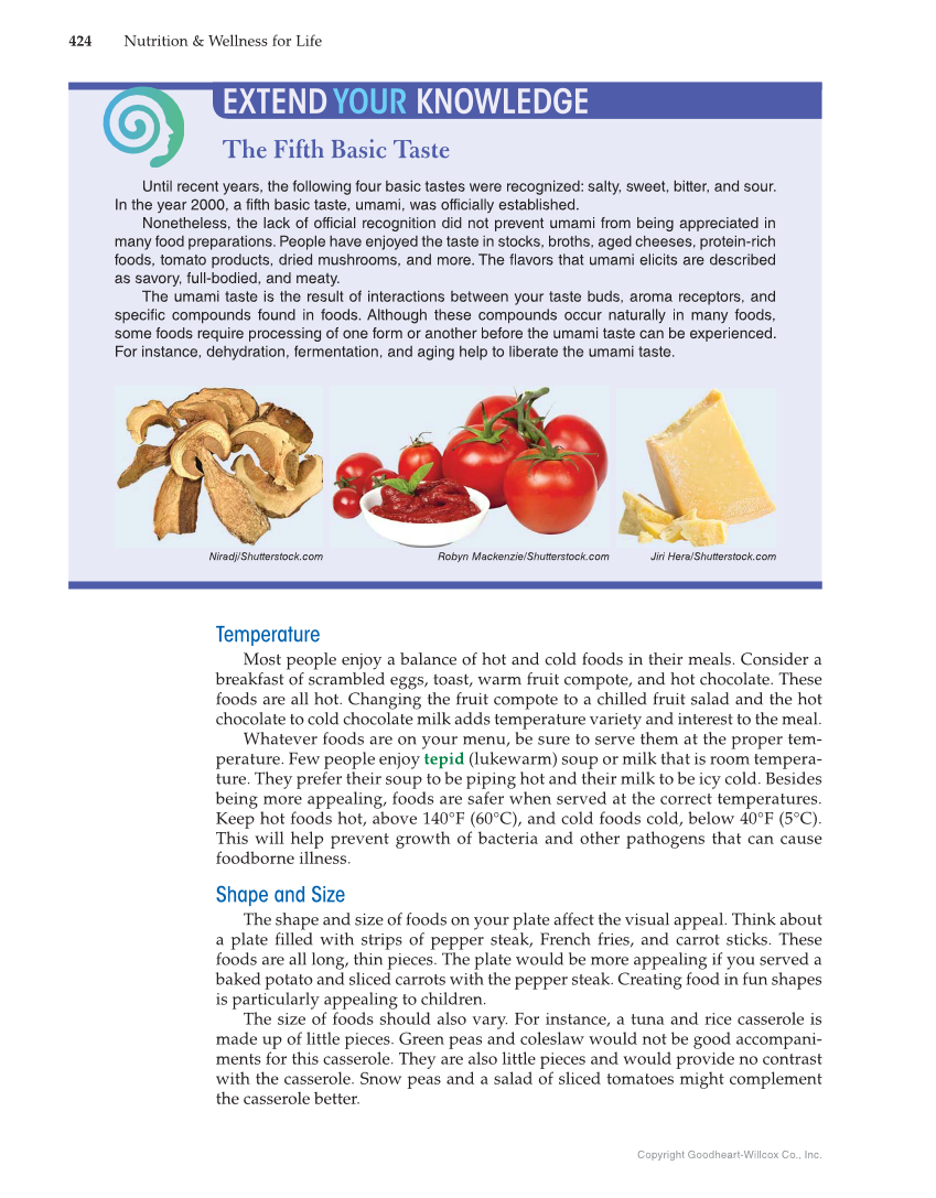 Nutrition & Wellness for Life, 5th Edition page 424
