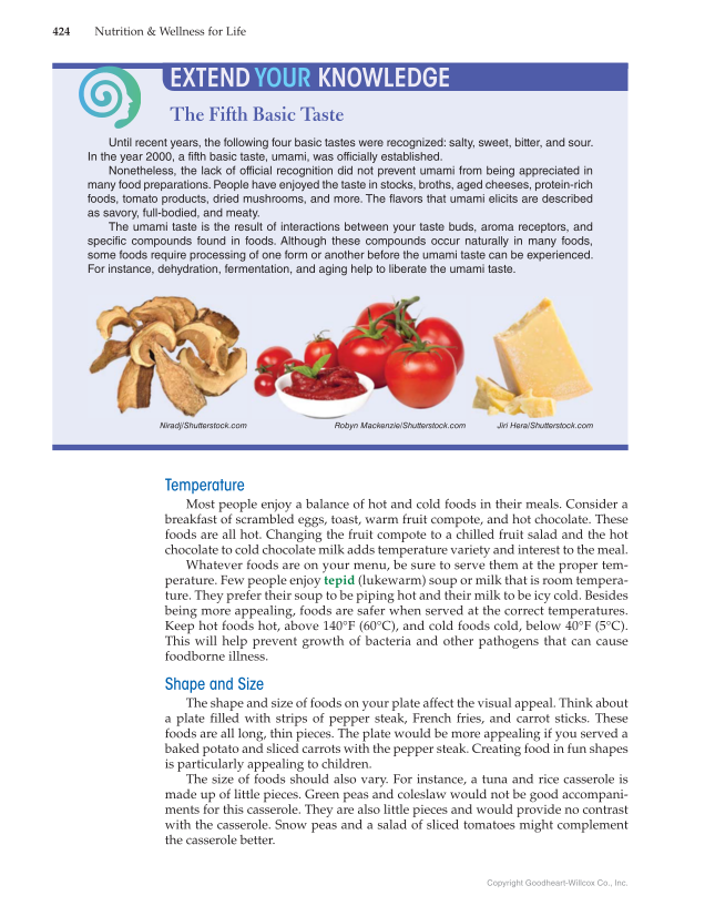 Nutrition & Wellness for Life, 5th Edition page 424