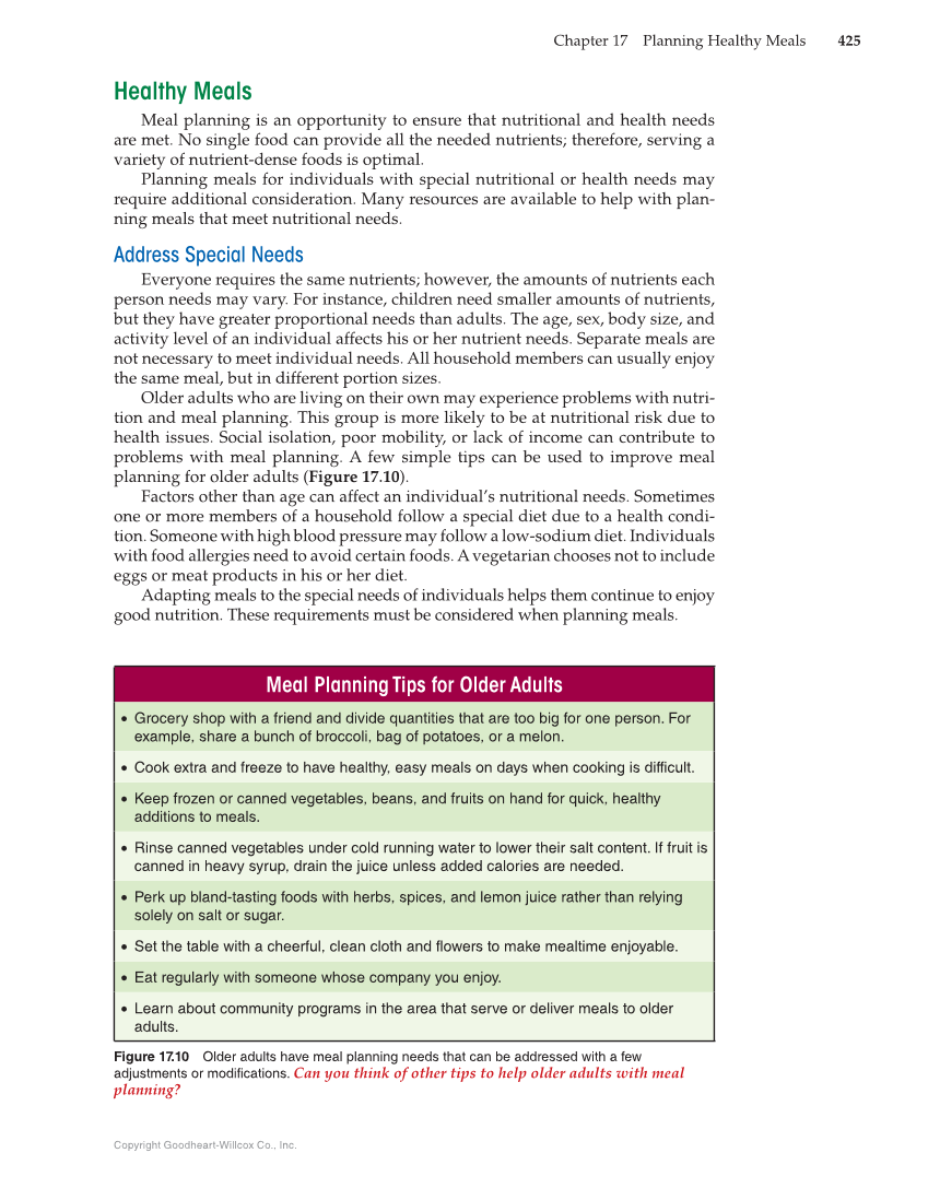 Nutrition & Wellness for Life, 5th Edition page 425
