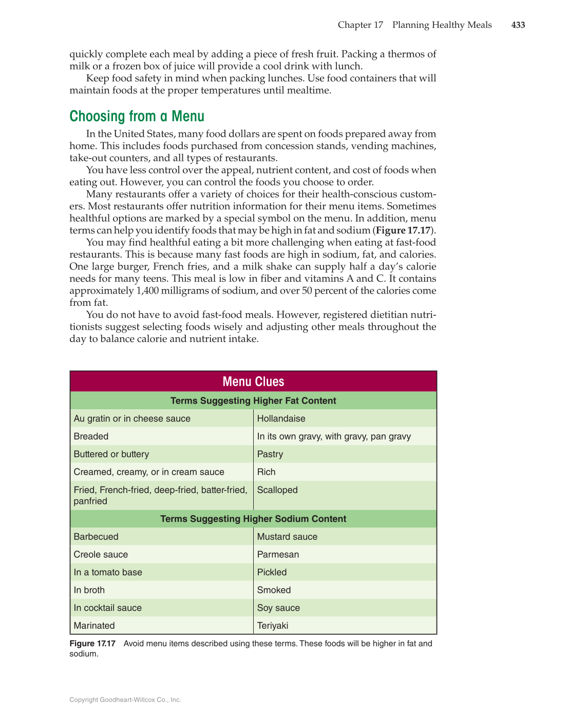 Nutrition & Wellness for Life, 5th Edition page 433