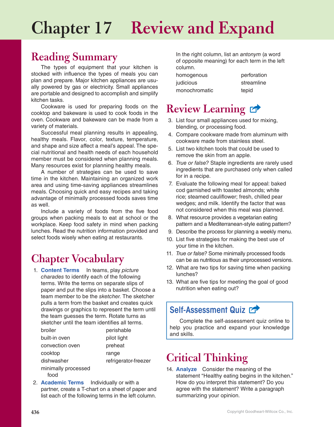 Nutrition & Wellness for Life, 5th Edition page 436