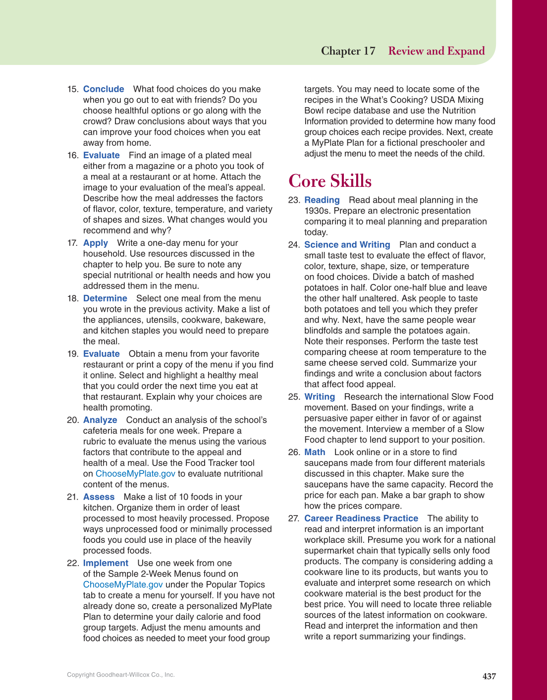 Nutrition & Wellness for Life, 5th Edition page 437