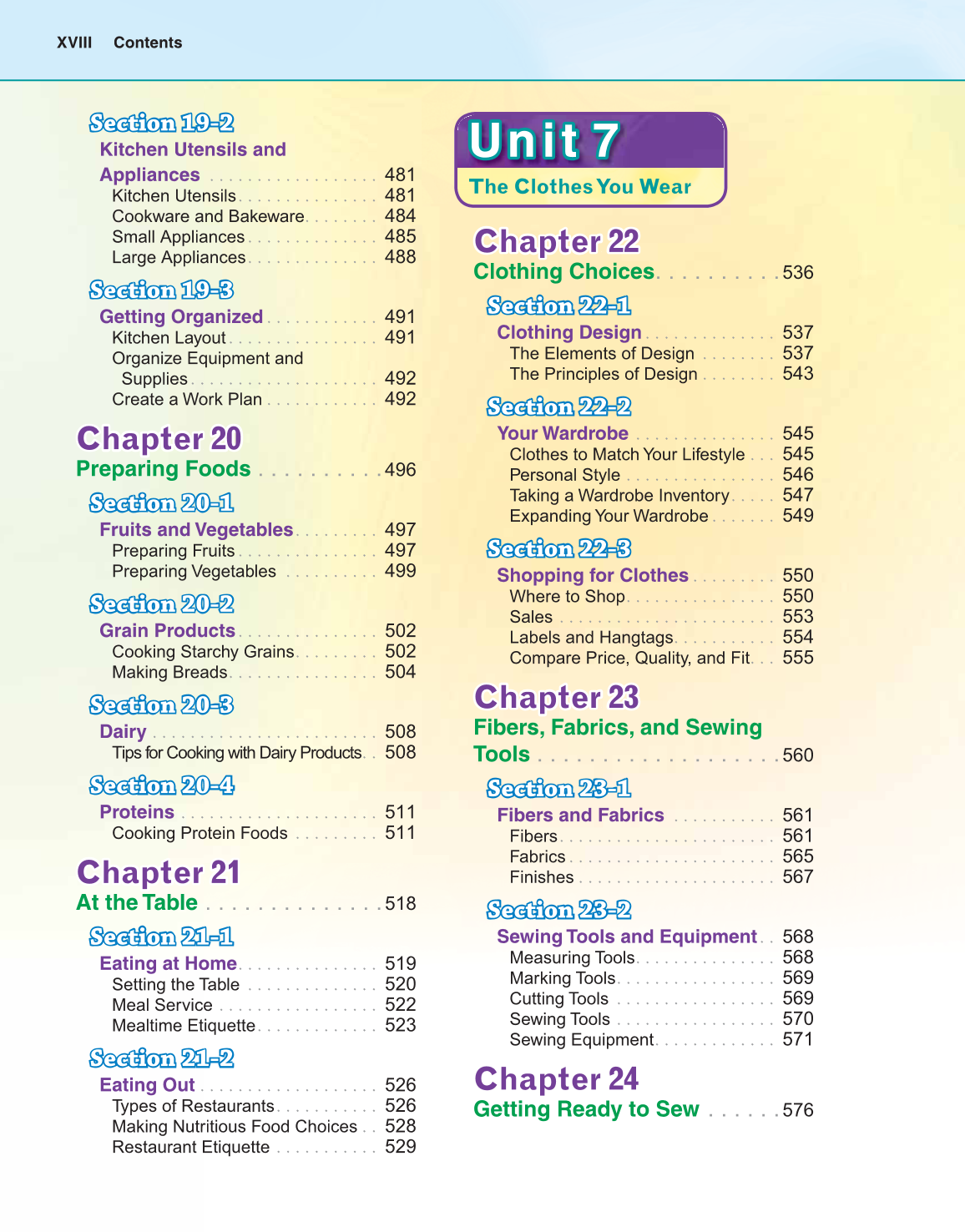 Preparing for Life and Career, 7th Edition page XVIII