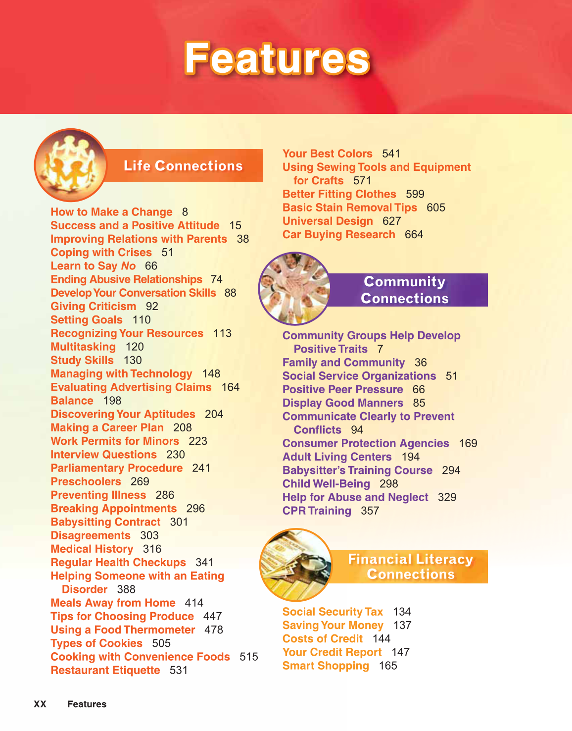 Preparing for Life and Career, 7th Edition page XX