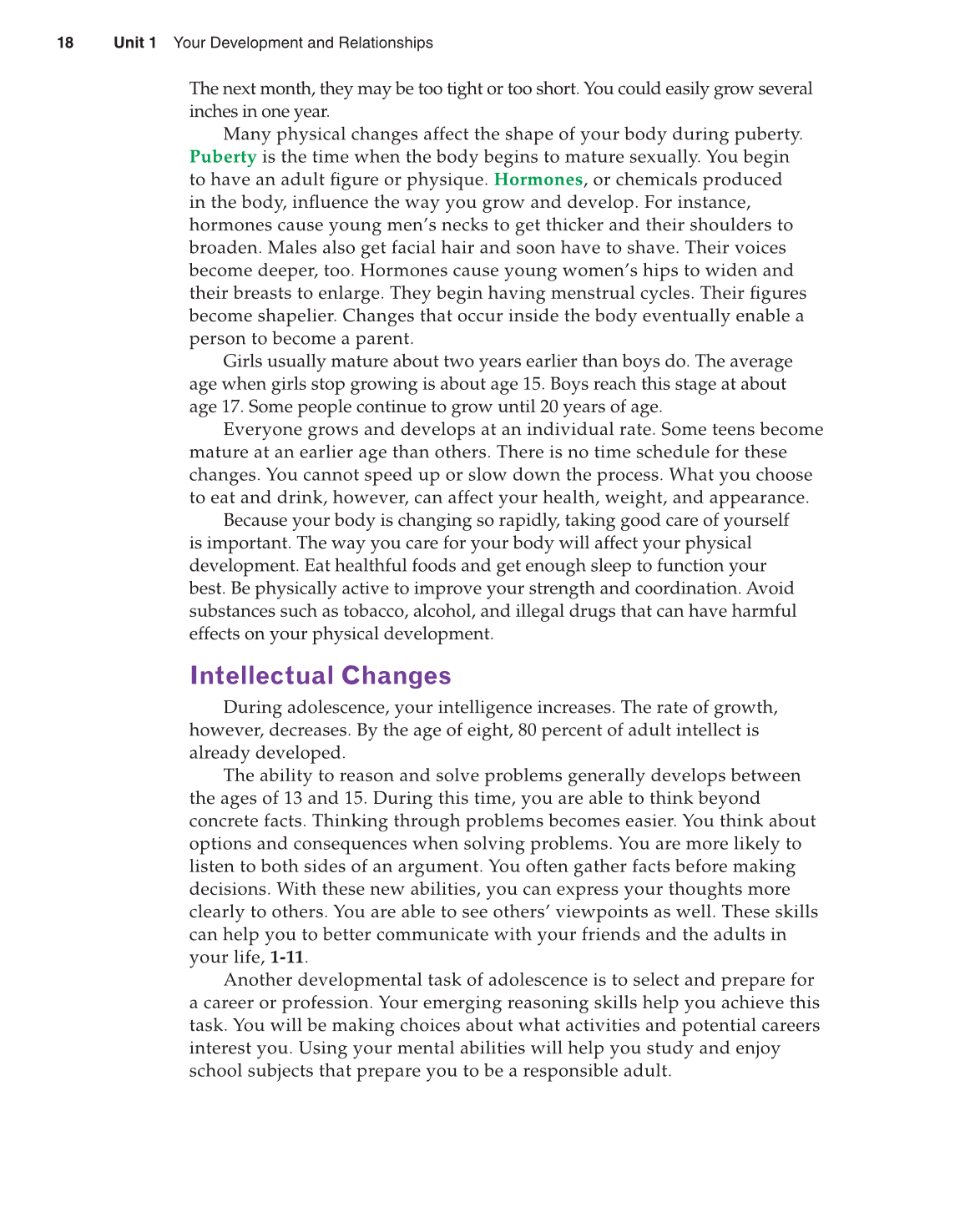 Preparing for Life and Career, 7th Edition page 18