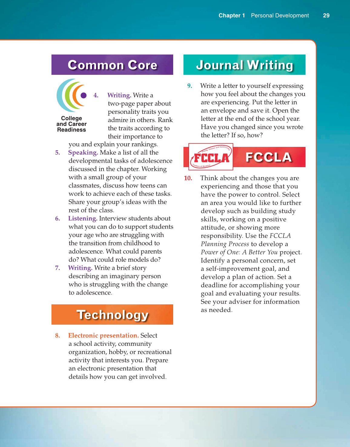 Preparing for Life and Career, 7th Edition page 29