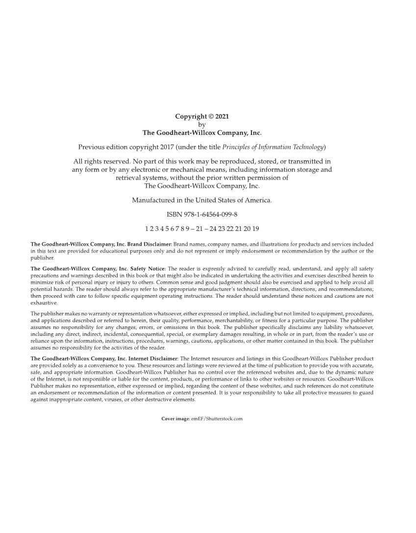 Principles of Digital Information Technology, 2nd Edition page ii