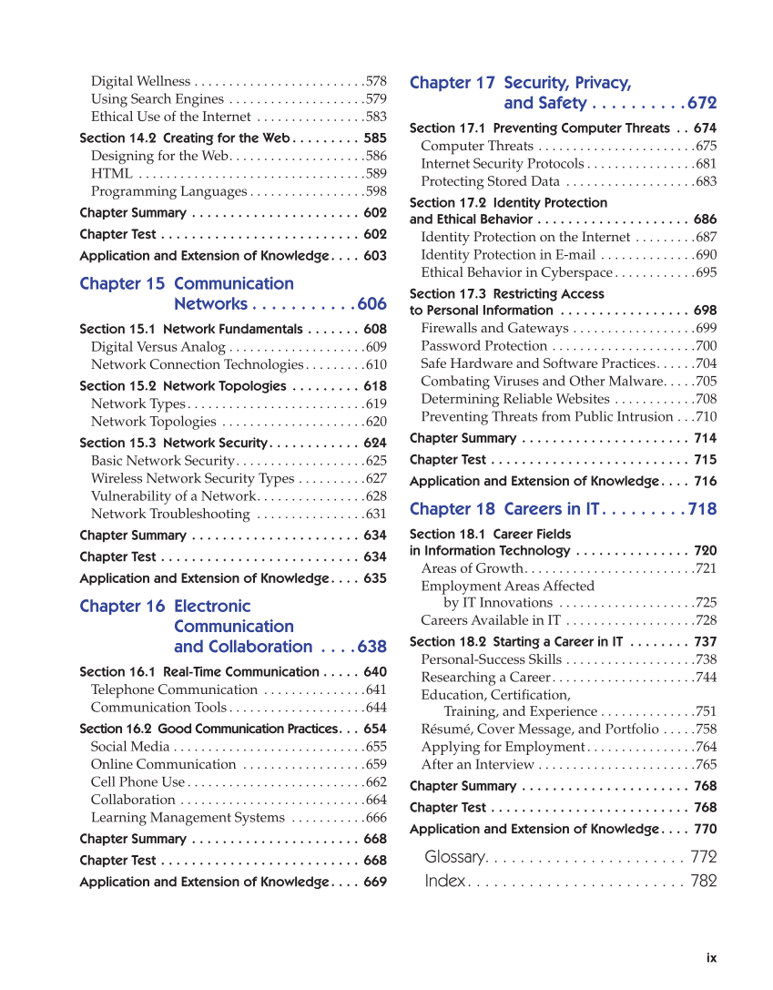 Principles of Digital Information Technology, 2nd Edition page ix