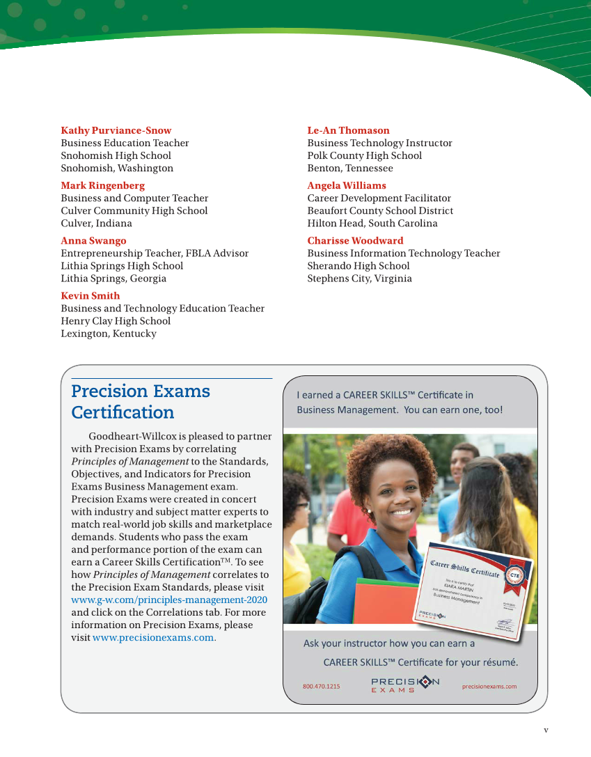 Principles of Management, 1st Edition page v