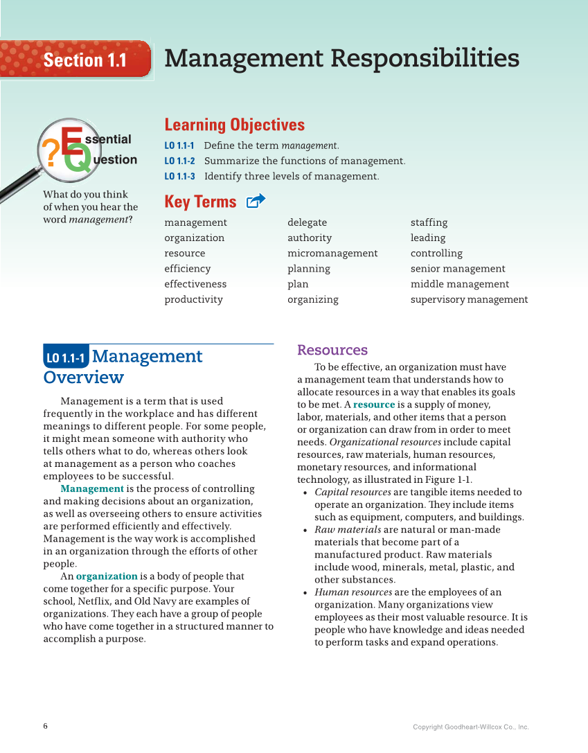 Principles of Management, 1st Edition page 6