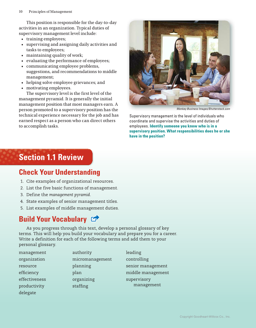 Principles of Management, 1st Edition page 10
