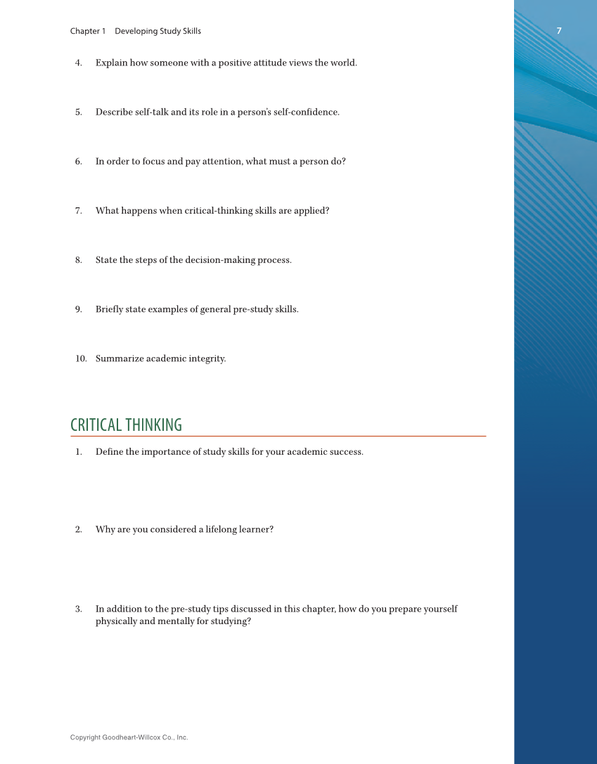 Study Skills, 1st Edition page 7