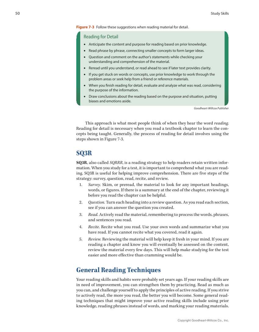Study Skills, 1st Edition page 50