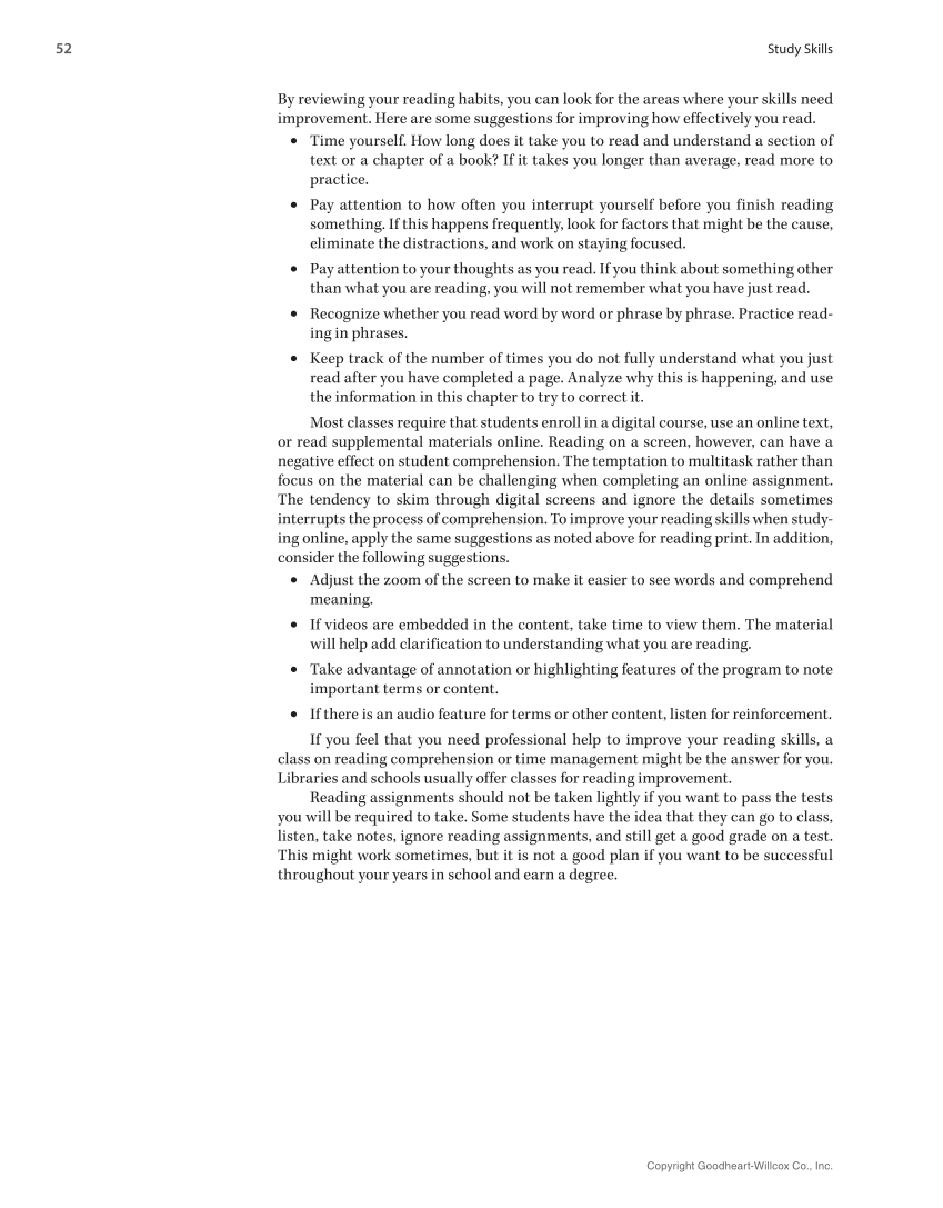 Study Skills, 1st Edition page 52