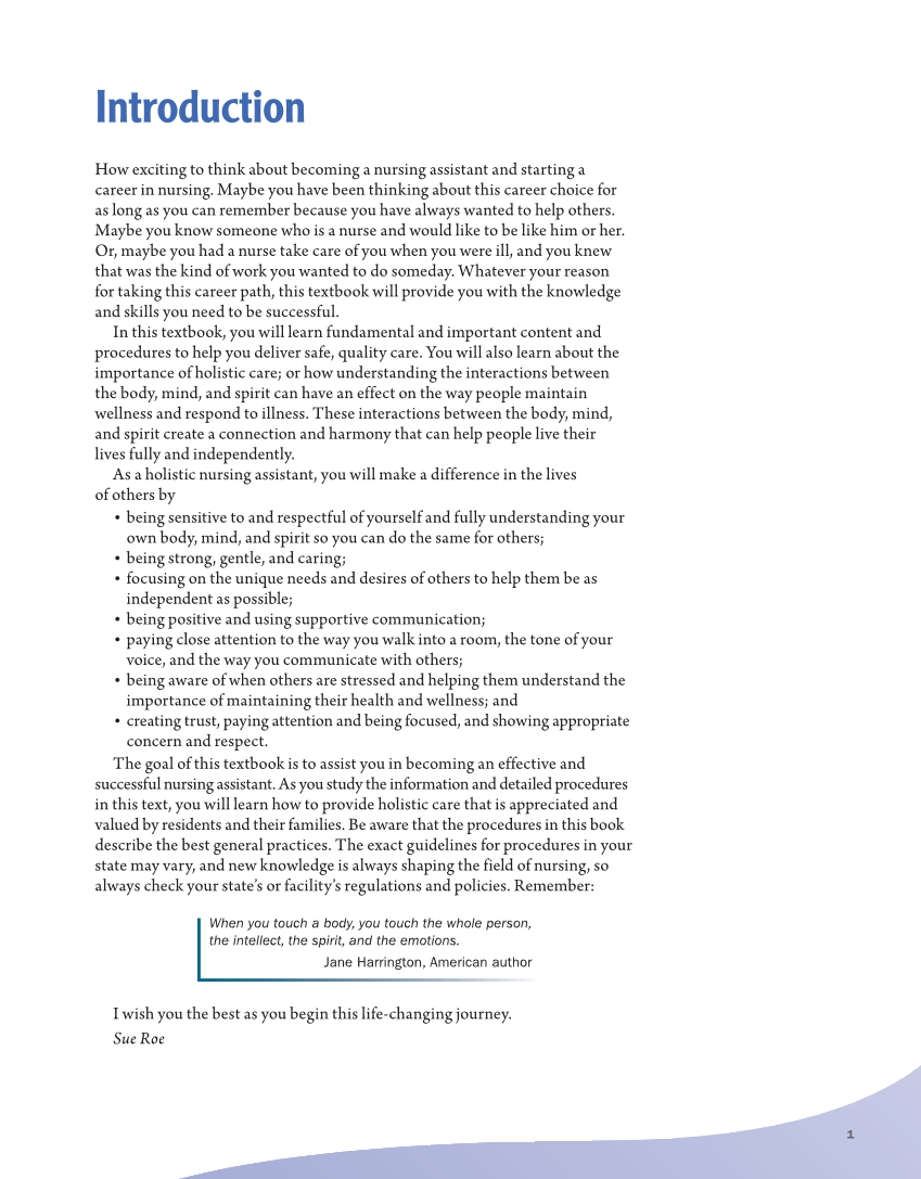 The Nursing Assistant: Essentials of Holistic Care, Brief Edition page 1