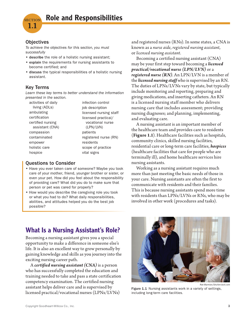 The Nursing Assistant: Essentials of Holistic Care, Brief Edition page 3
