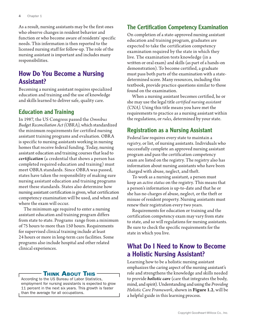 The Nursing Assistant: Essentials of Holistic Care, Brief Edition page 4