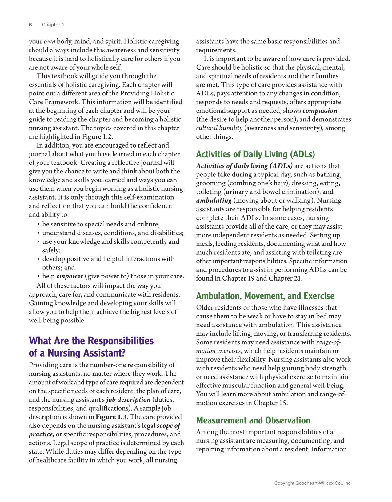 The Nursing Assistant: Essentials of Holistic Care, Brief Edition page 6