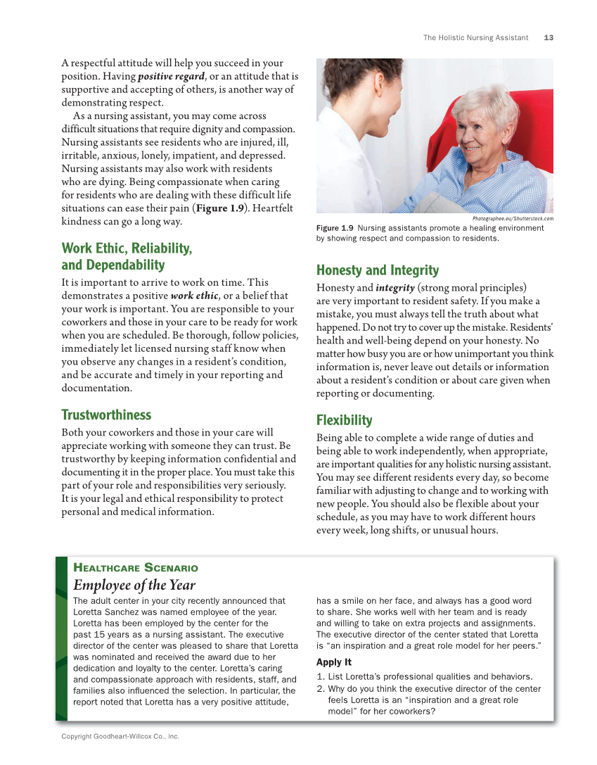 The Nursing Assistant: Essentials of Holistic Care, Brief Edition page 13