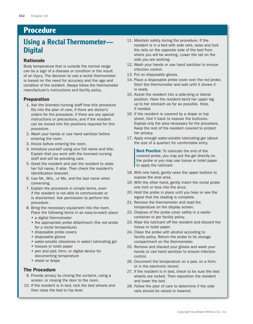 The Nursing Assistant: Essentials of Holistic Care, Brief Edition page 352