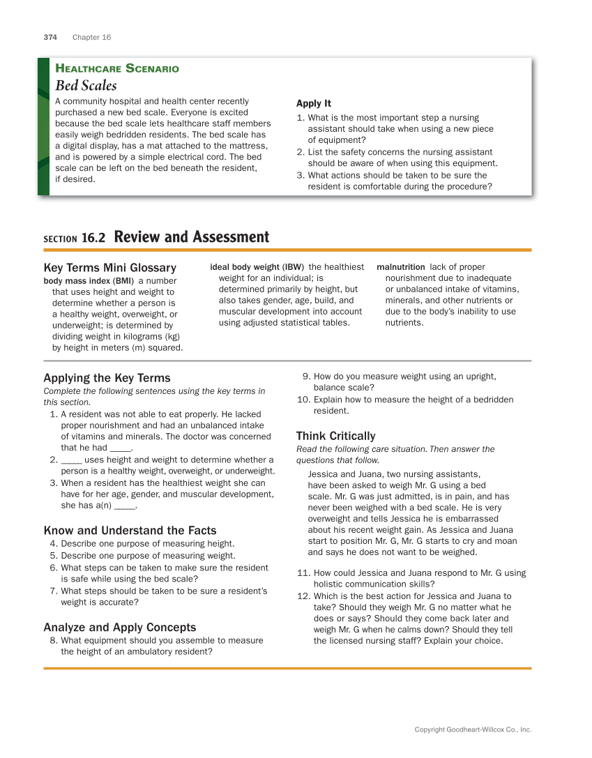 The Nursing Assistant: Essentials of Holistic Care, Brief Edition page 374