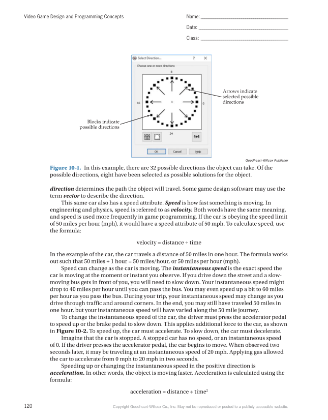 Video Game Design and Programming Concepts, 1st Edition page 120