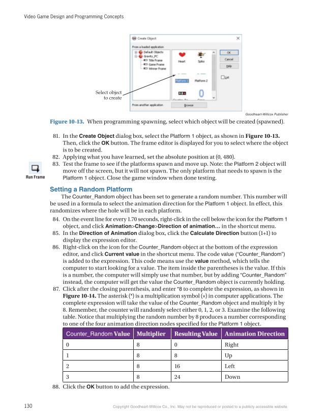 Video Game Design and Programming Concepts, 1st Edition page 130
