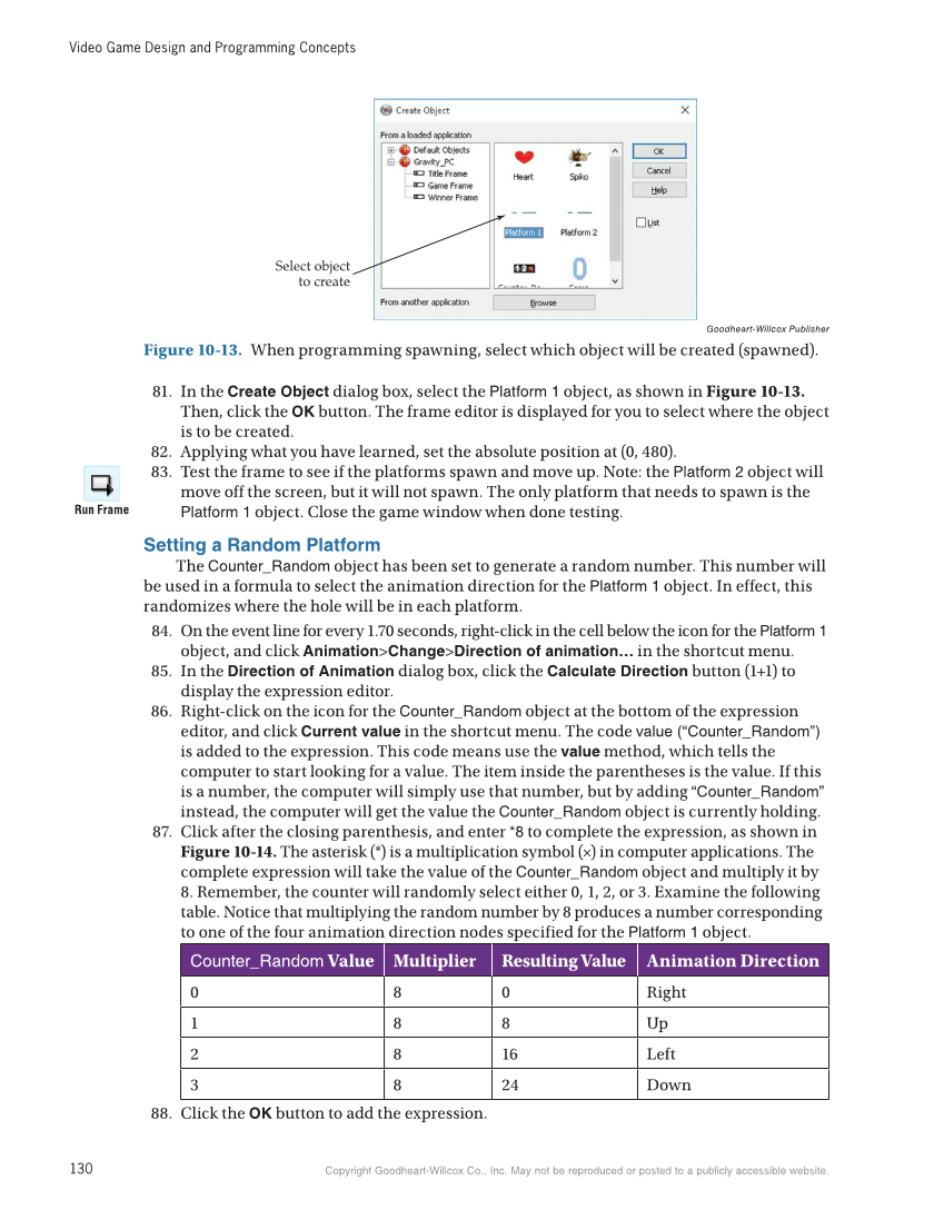 Video Game Design and Programming Concepts, 1st Edition page 130