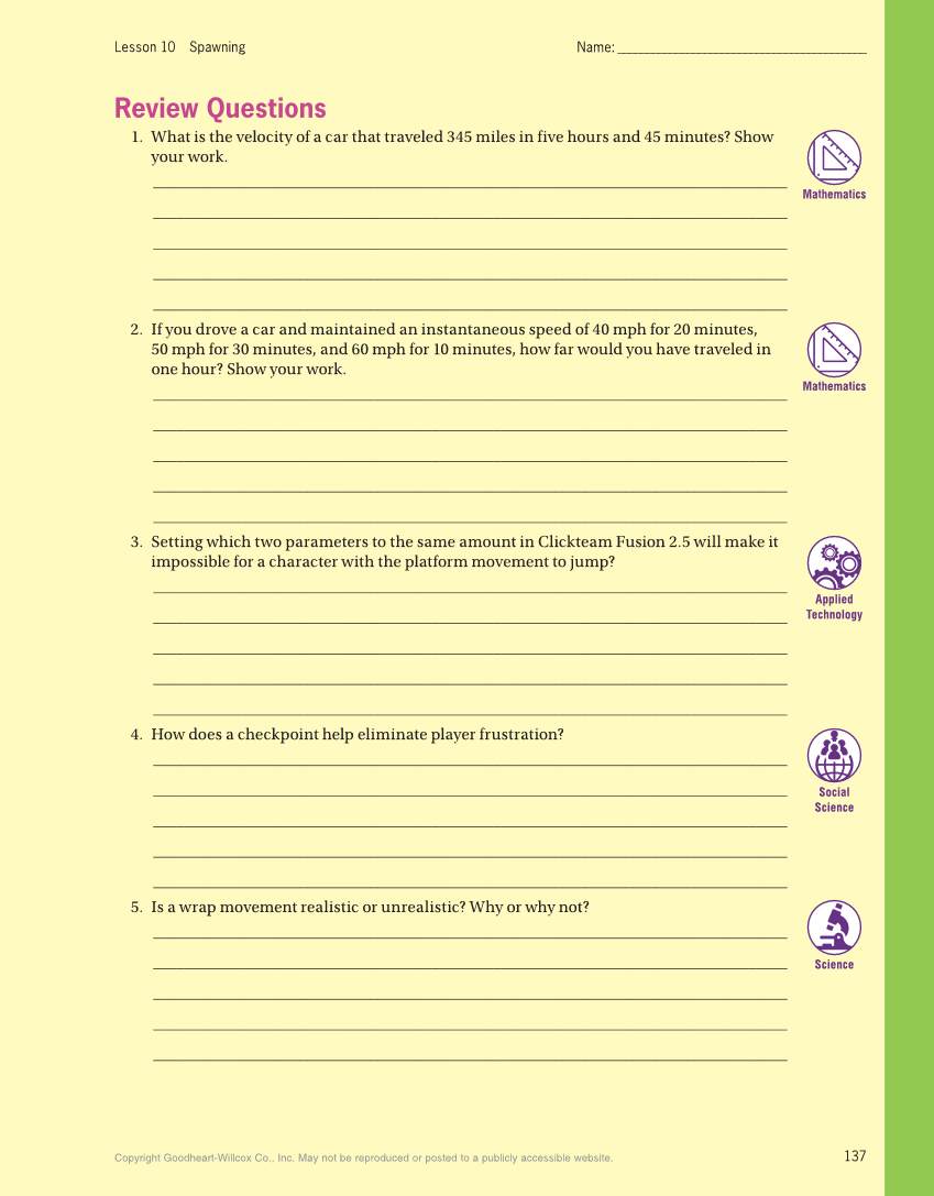 Video Game Design and Programming Concepts, 1st Edition page 137