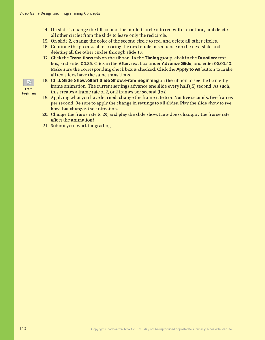 Video Game Design and Programming Concepts, 1st Edition page 140