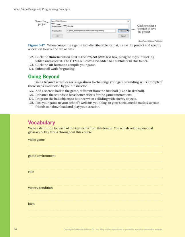 Video Game Design and Programming Concepts, 1st Edition page 54