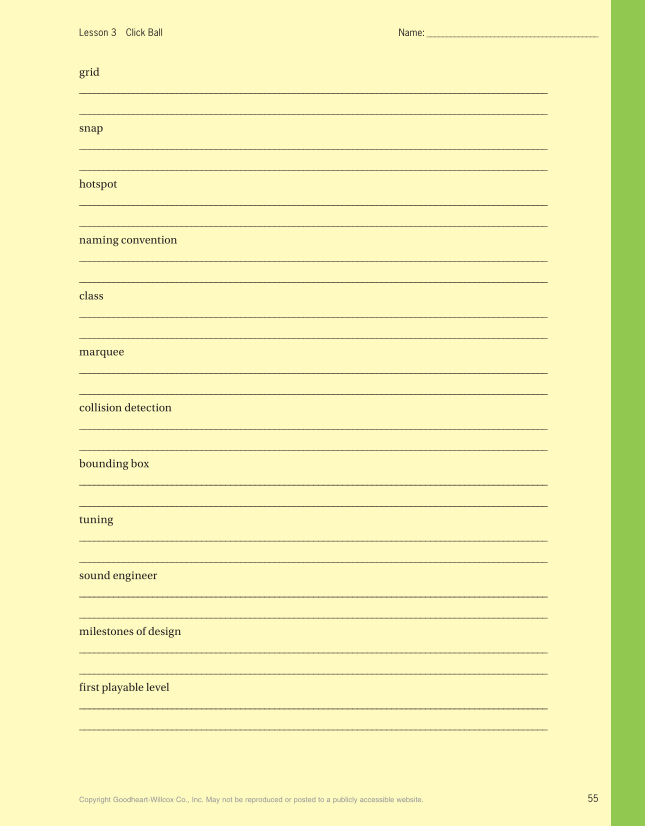 Video Game Design and Programming Concepts, 1st Edition page 55