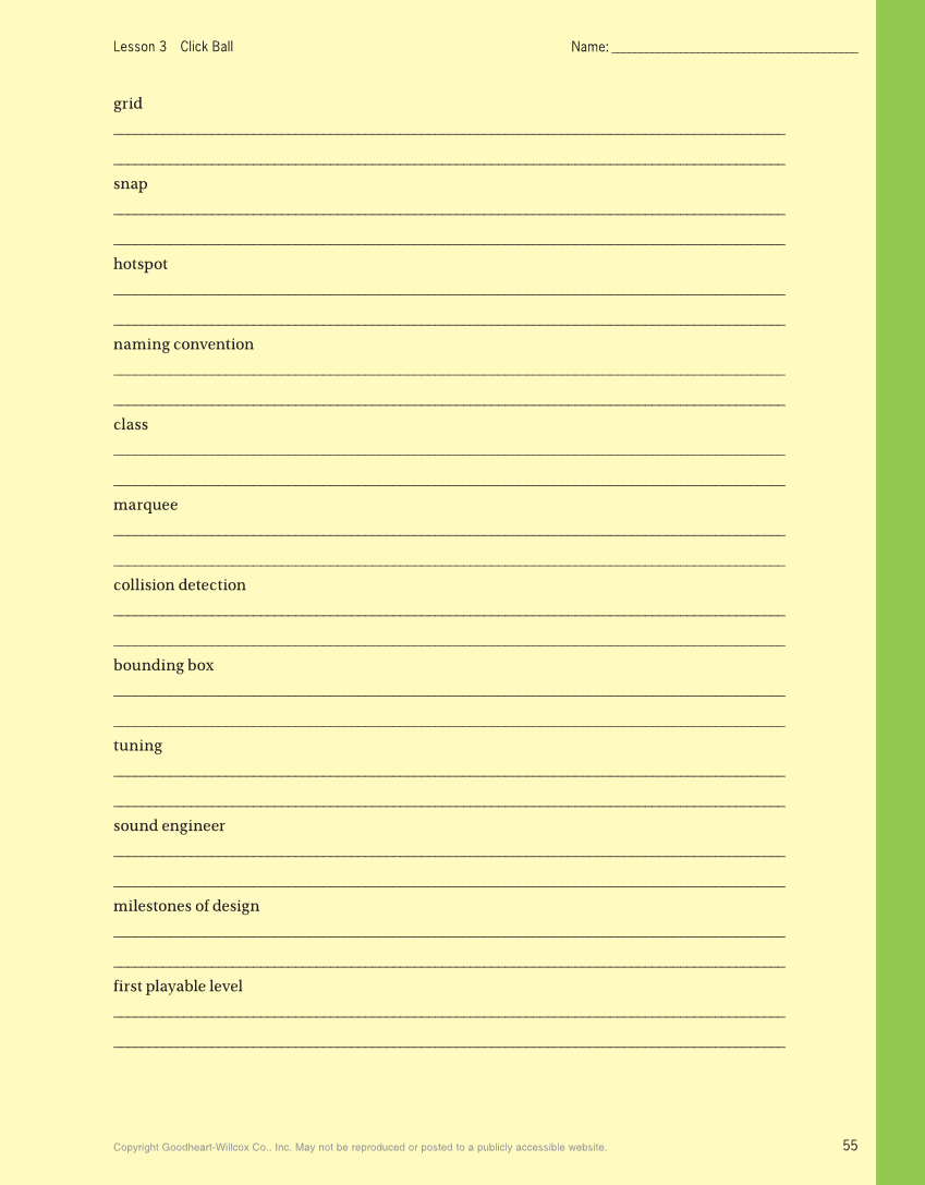 Video Game Design and Programming Concepts, 1st Edition page 55