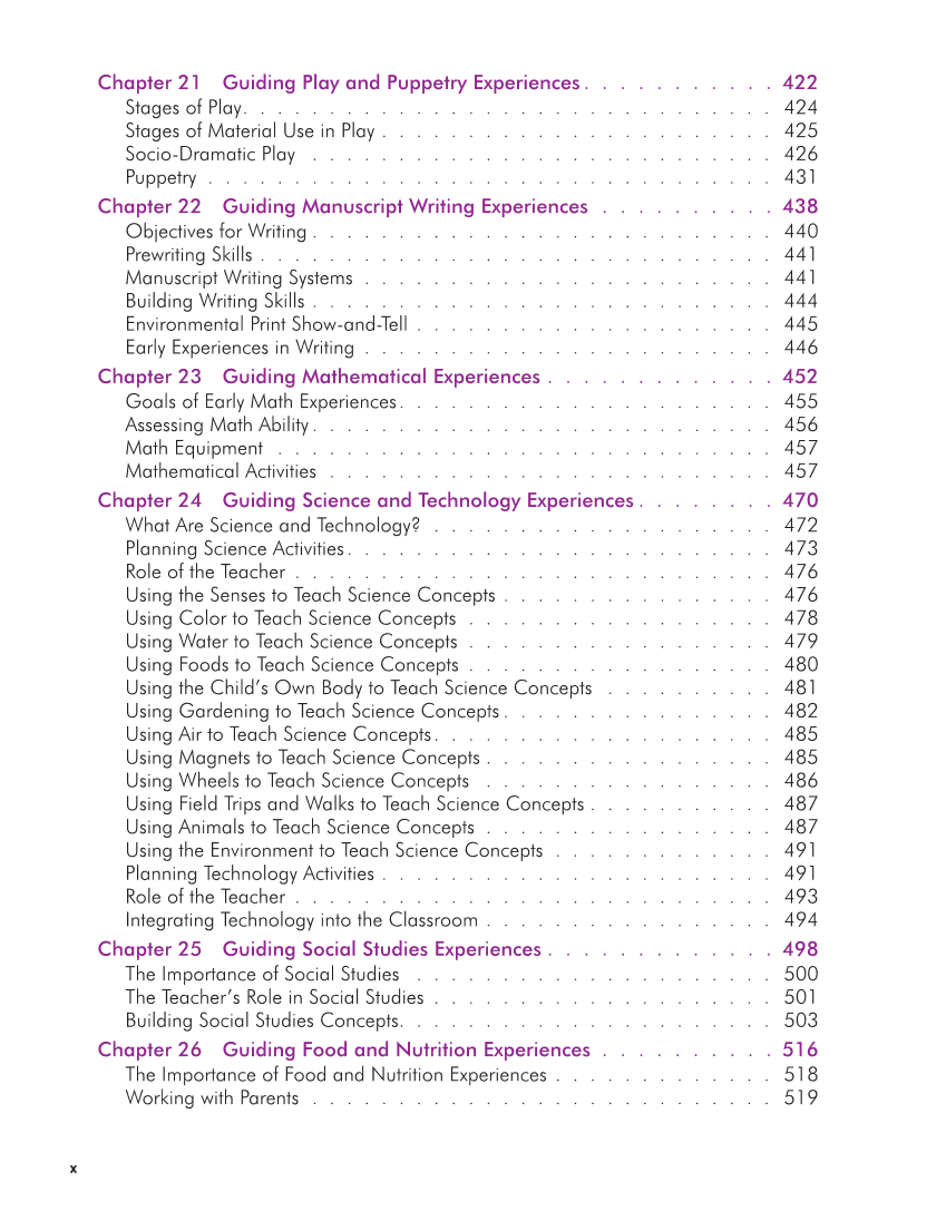 Working with Young Children, 9th Edition page x