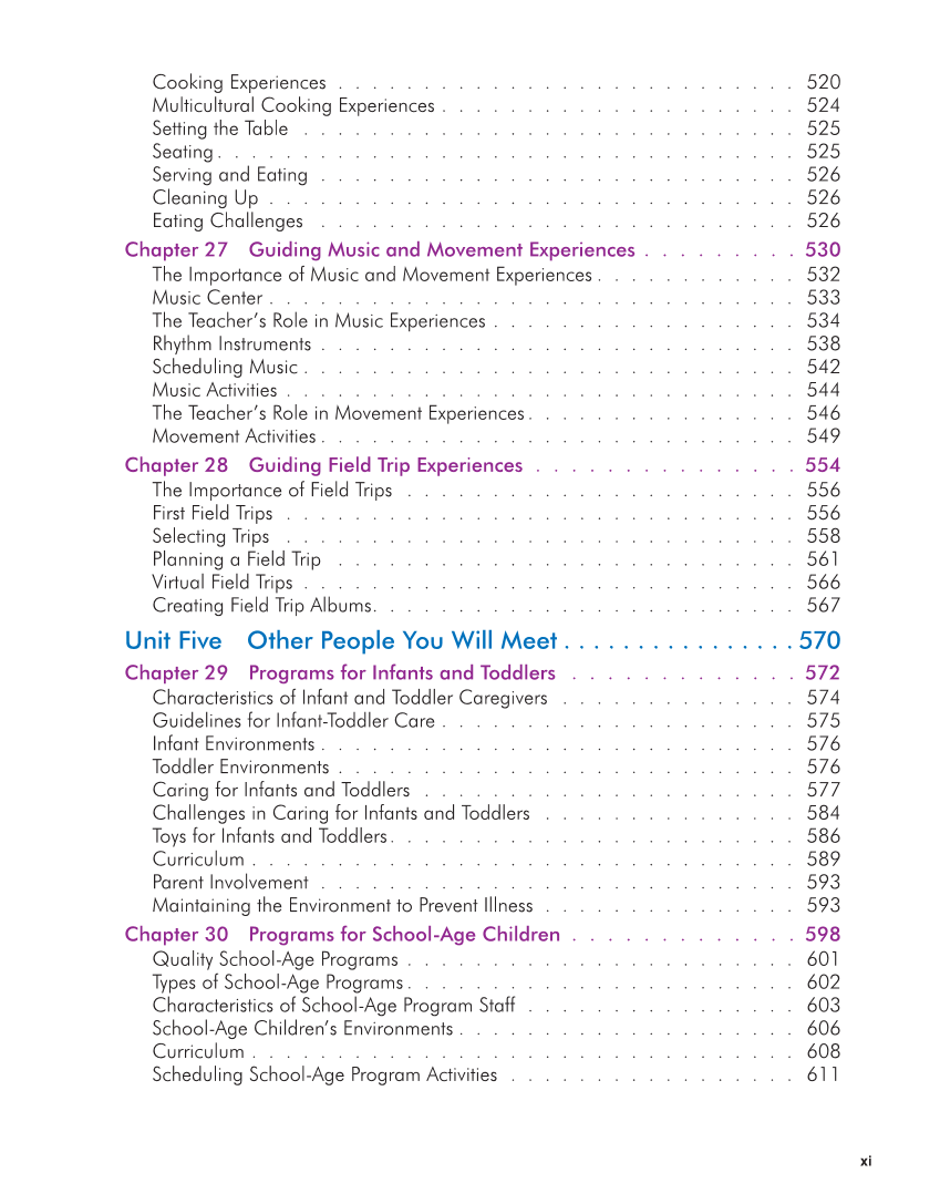 Working with Young Children, 9th Edition page xi