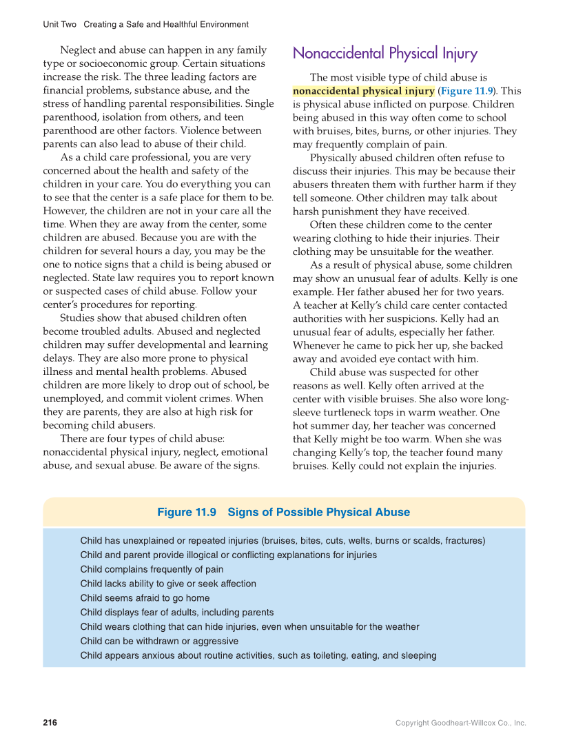 Working with Young Children, 9th Edition page 216