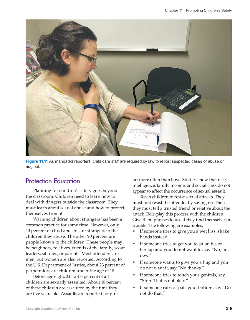 Working with Young Children, 9th Edition page 219