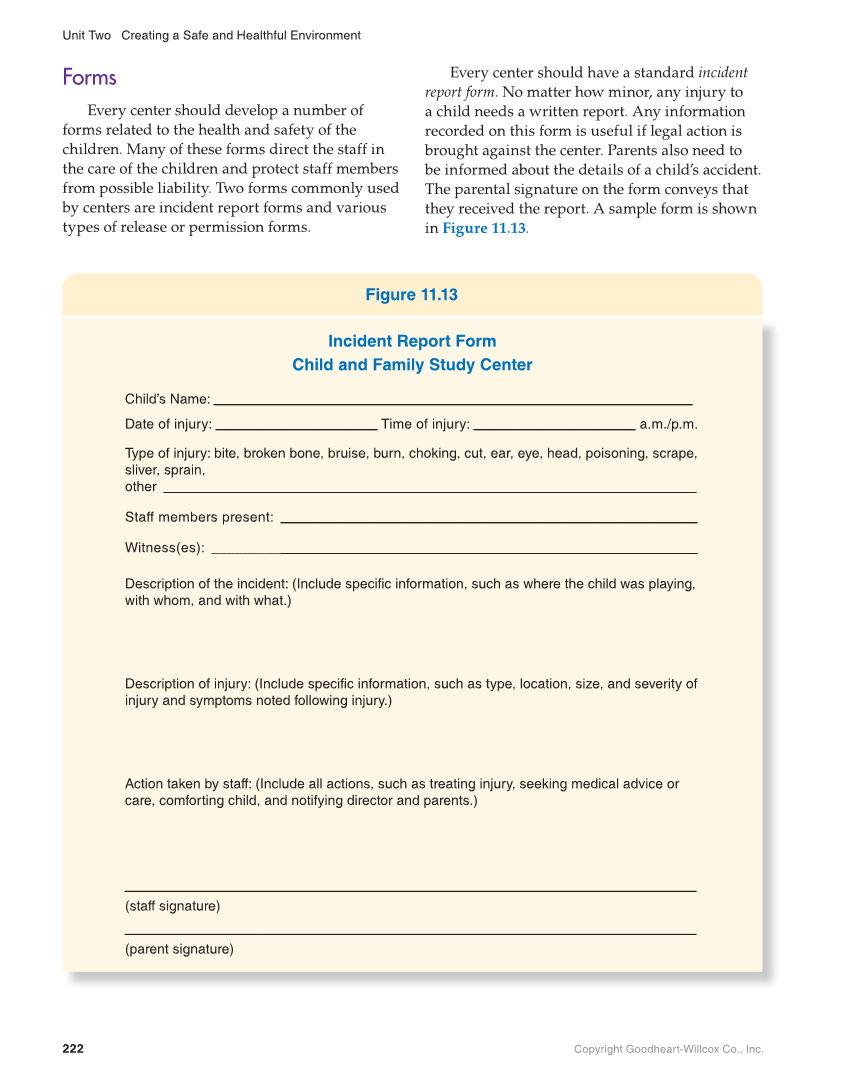 Working with Young Children, 9th Edition page 222