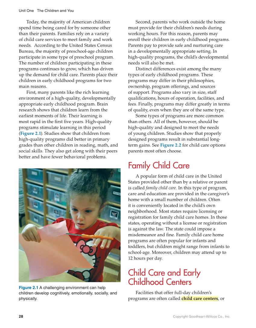 Working with Young Children, 9th Edition page 28