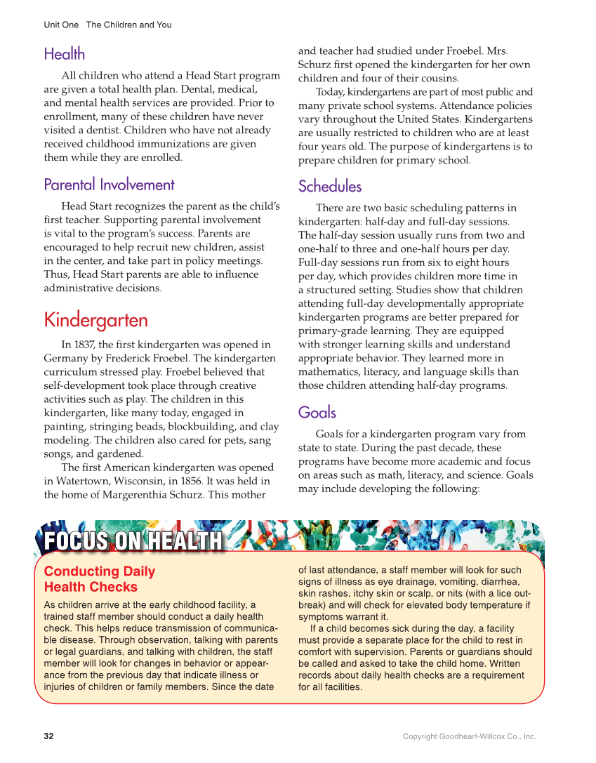 Working with Young Children, 9th Edition page 32