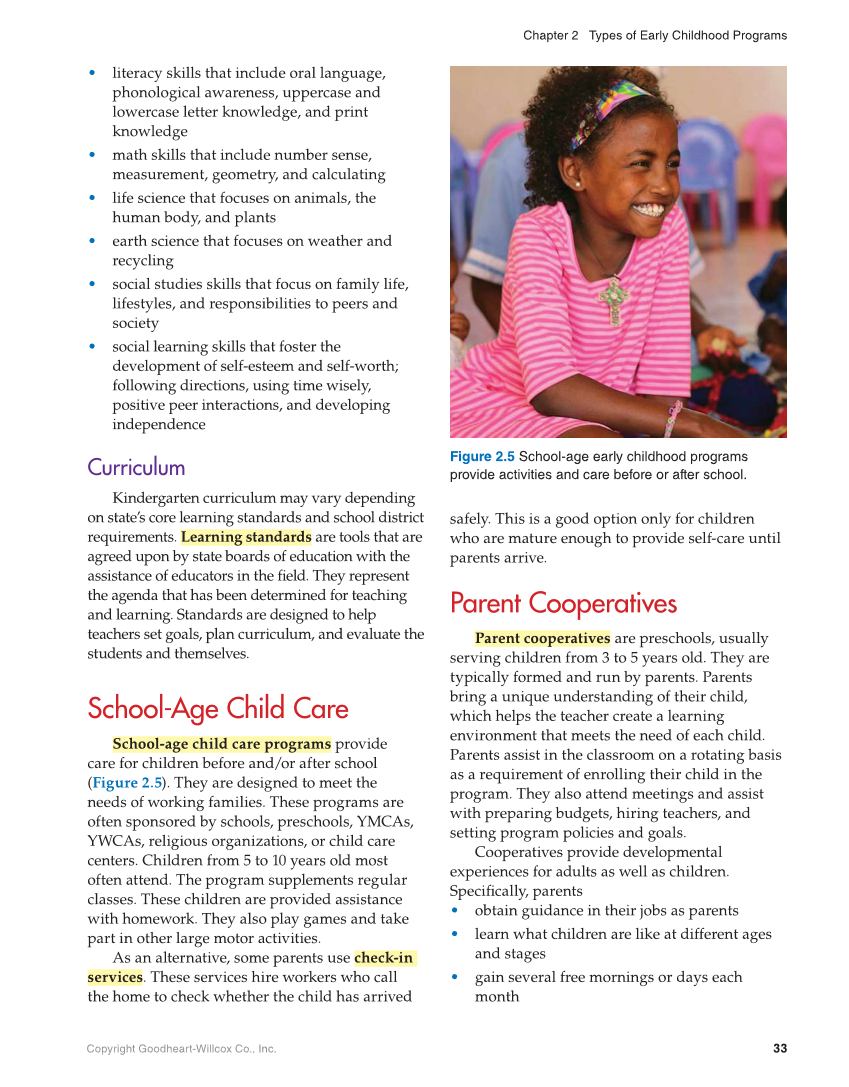 Working with Young Children, 9th Edition page 33