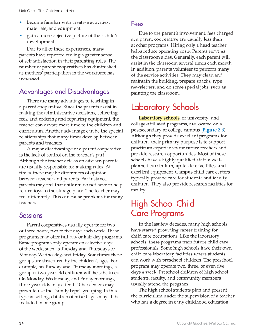 Working with Young Children, 9th Edition page 34