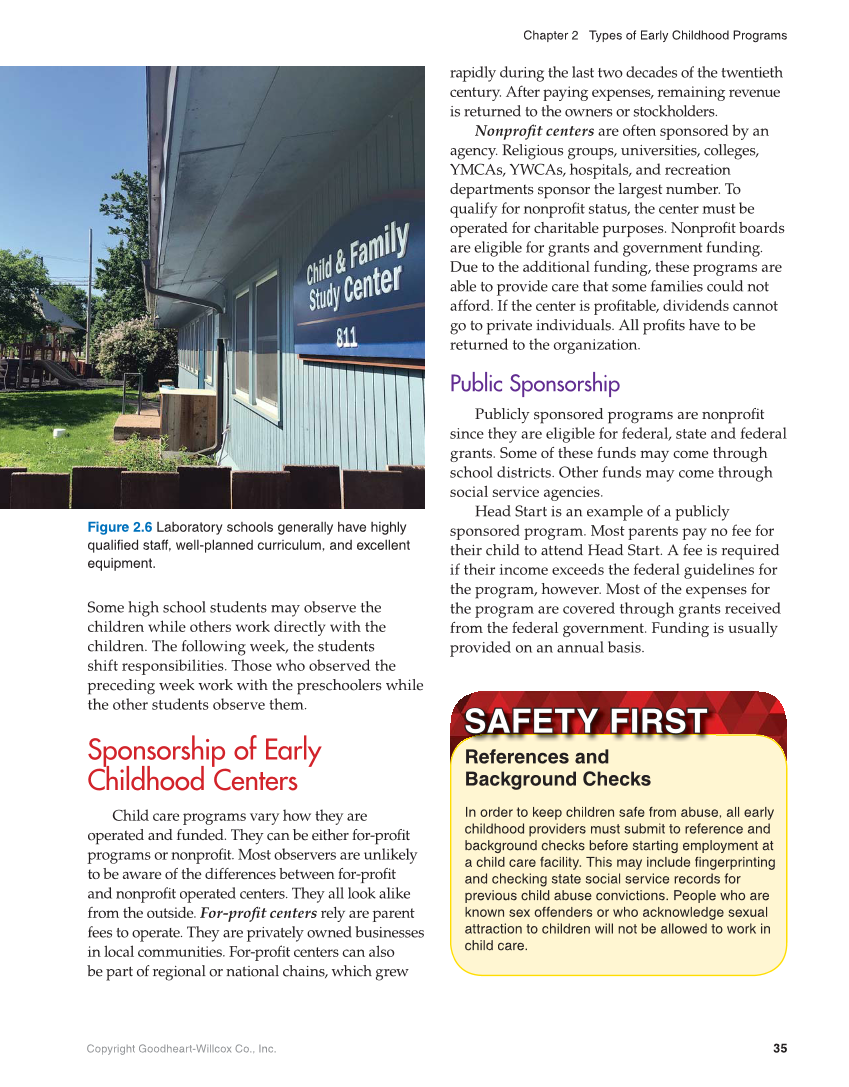 Working with Young Children, 9th Edition page 35