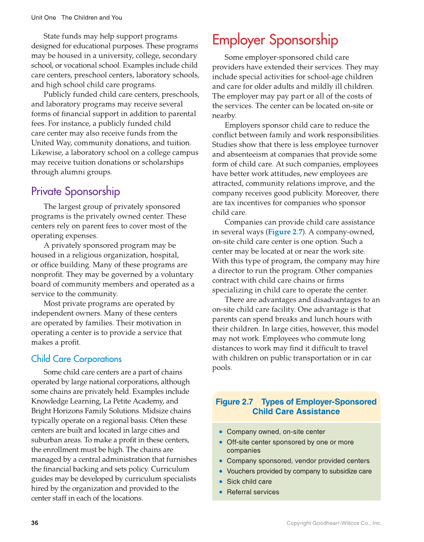 Working with Young Children, 9th Edition page 36