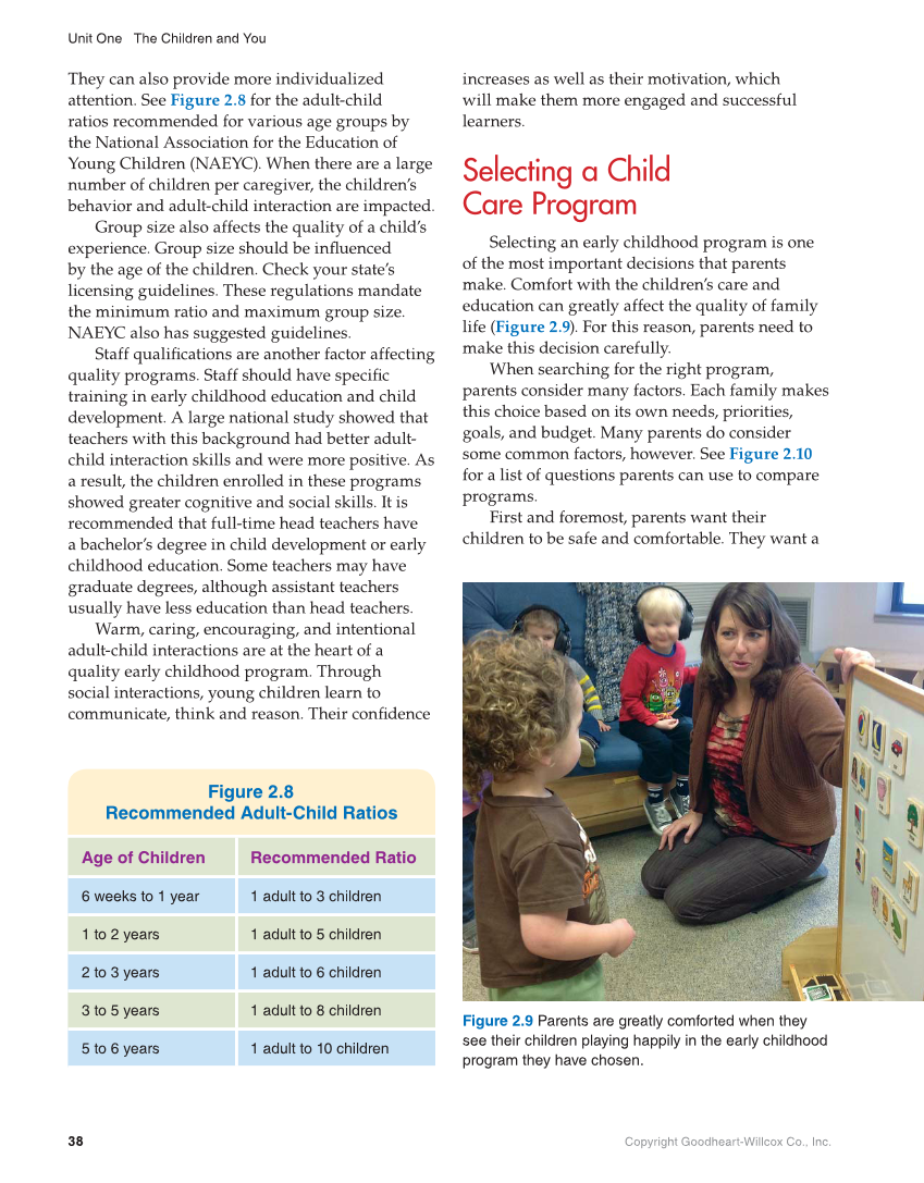 Working with Young Children, 9th Edition page 38