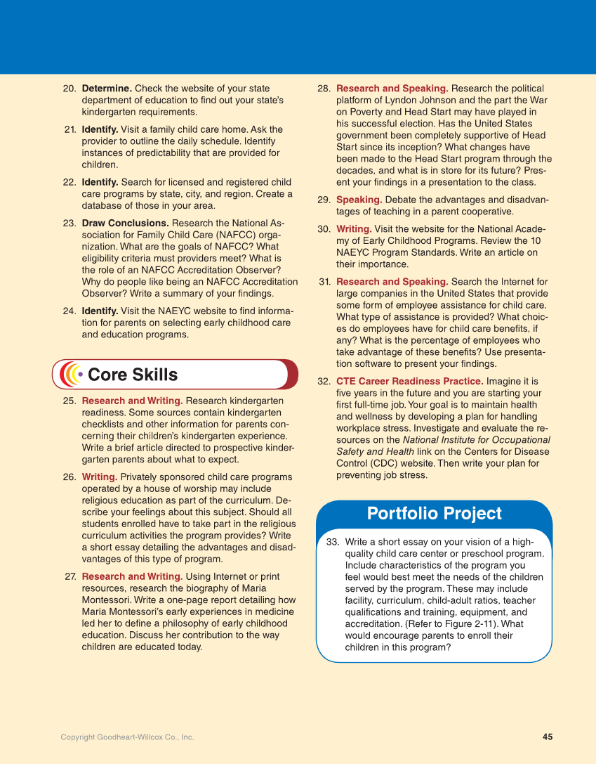 Working with Young Children, 9th Edition page 45