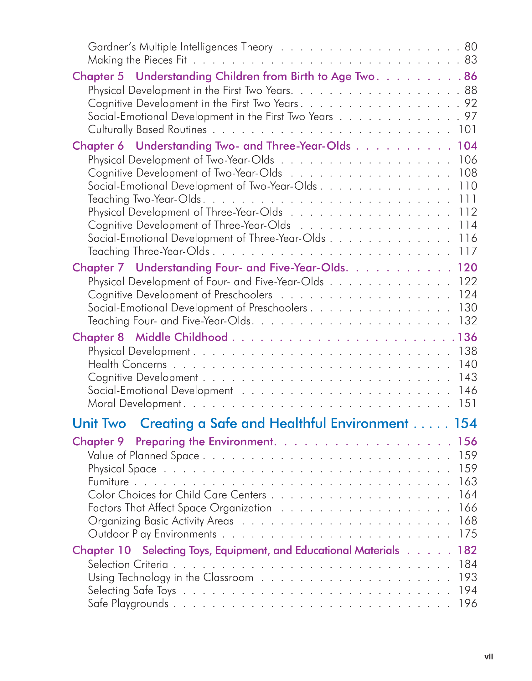 Working with Young Children, 9th Edition page vi