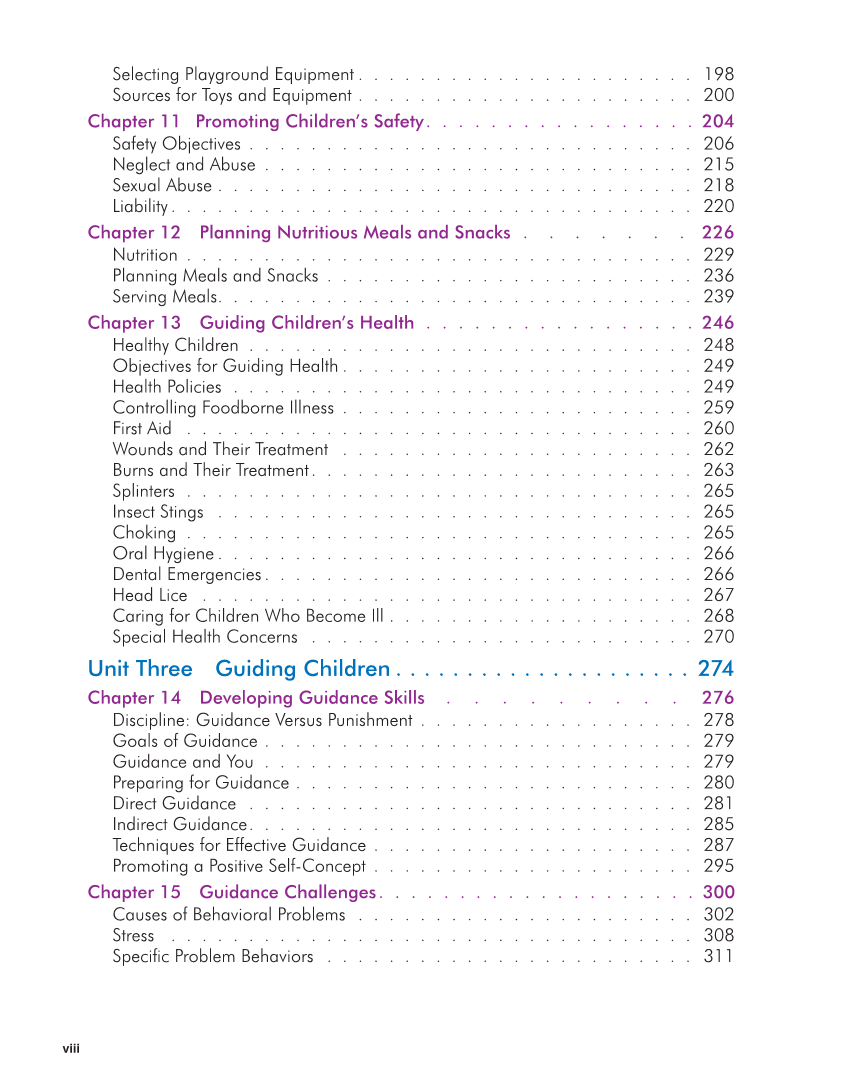 Working with Young Children, 9th Edition page viii